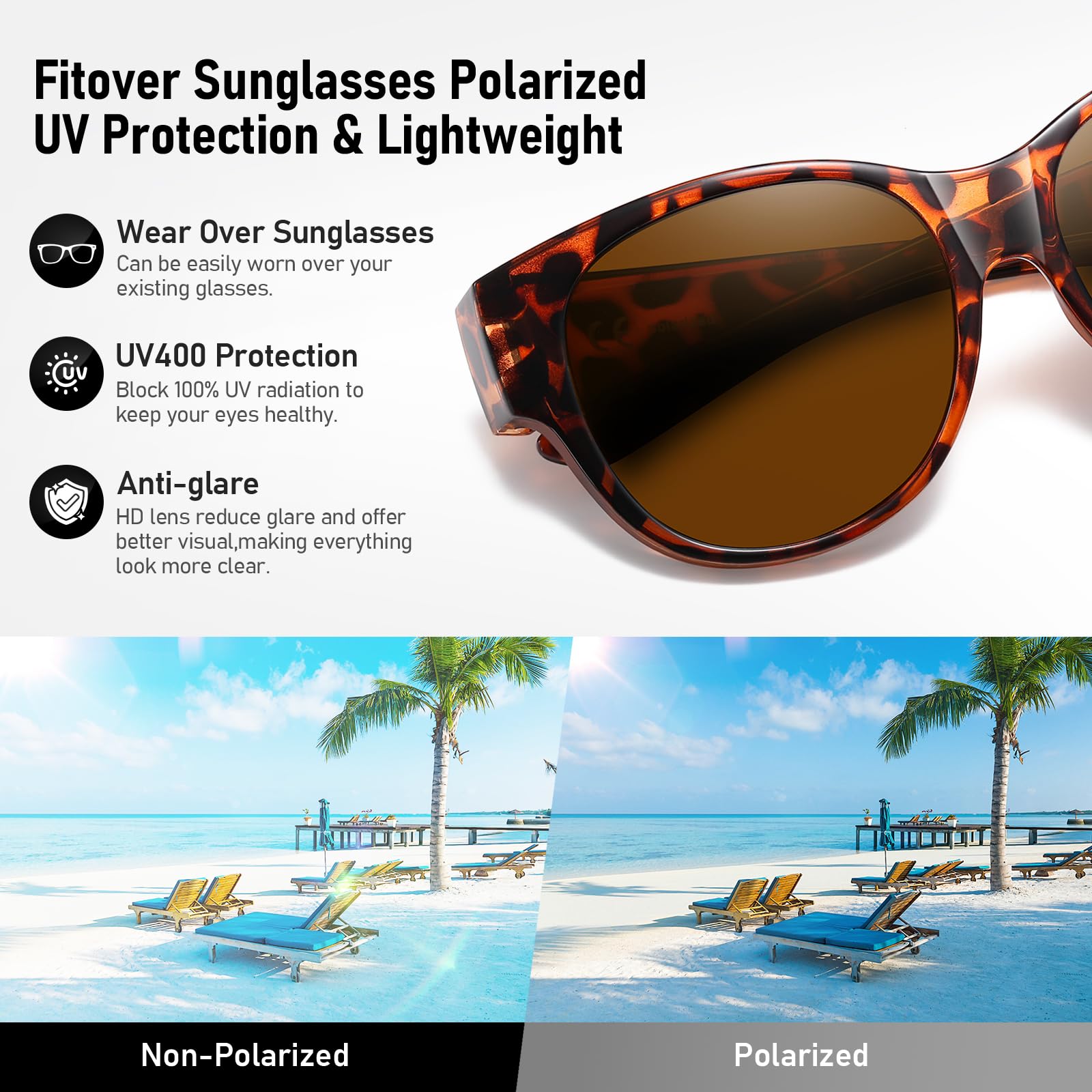 HAOLOTA Cat Eye Sunglasses Over Glasses SG0179