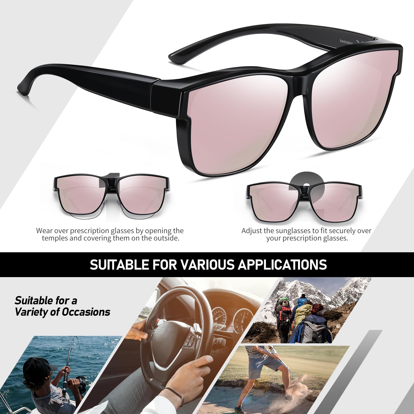 HAOLOTA Square Shades Fit-Over Sunglasses Men SG0174M