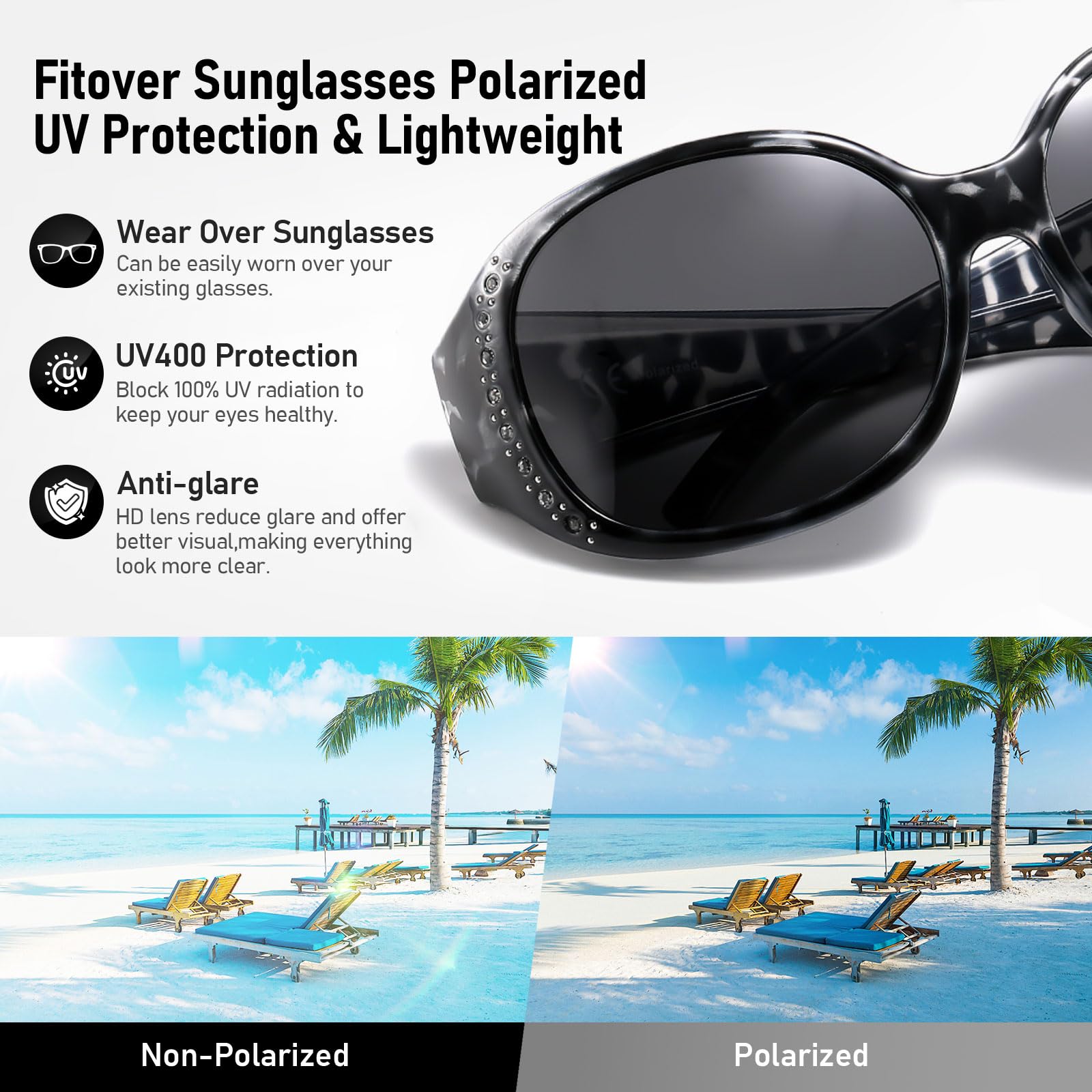 HAOLOTA Rhinestone Fit Over Sunglasses Women SG0108