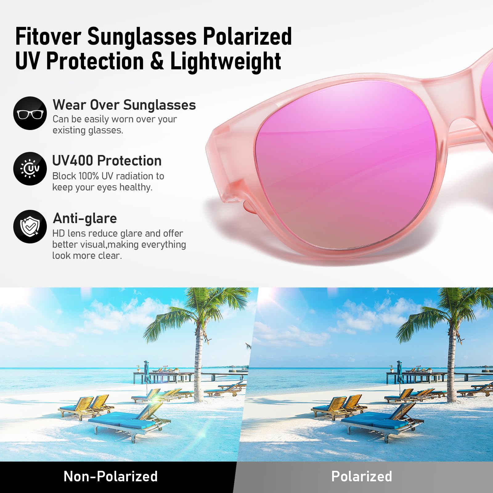 HAOLOTA Cat Eye Sunglasses Over Glasses SG0179
