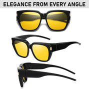 HAOLOTA Square Fit over Night Vision Driving Glasses NV0512