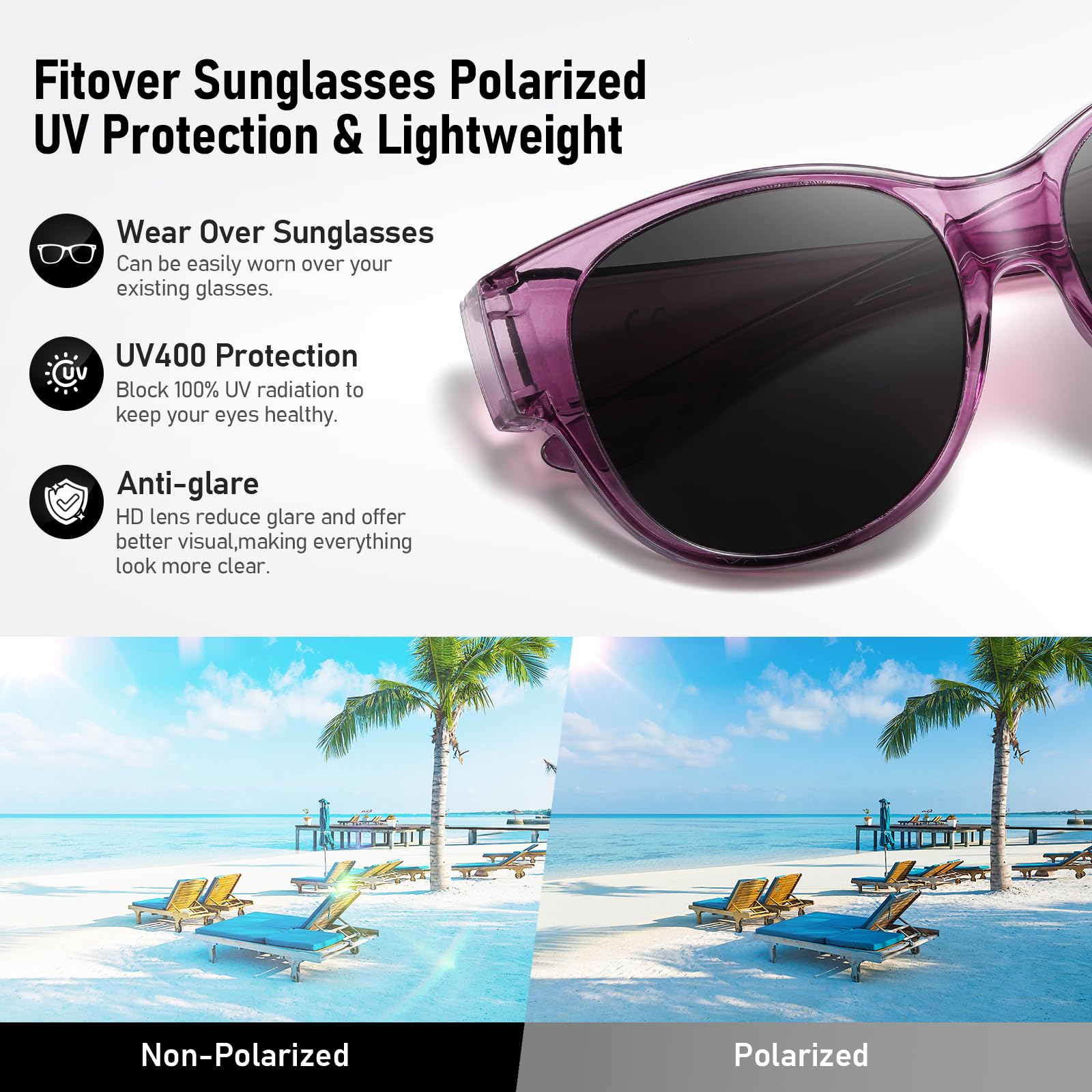 HAOLOTA Cat Eye Sunglasses Over Glasses SG0179