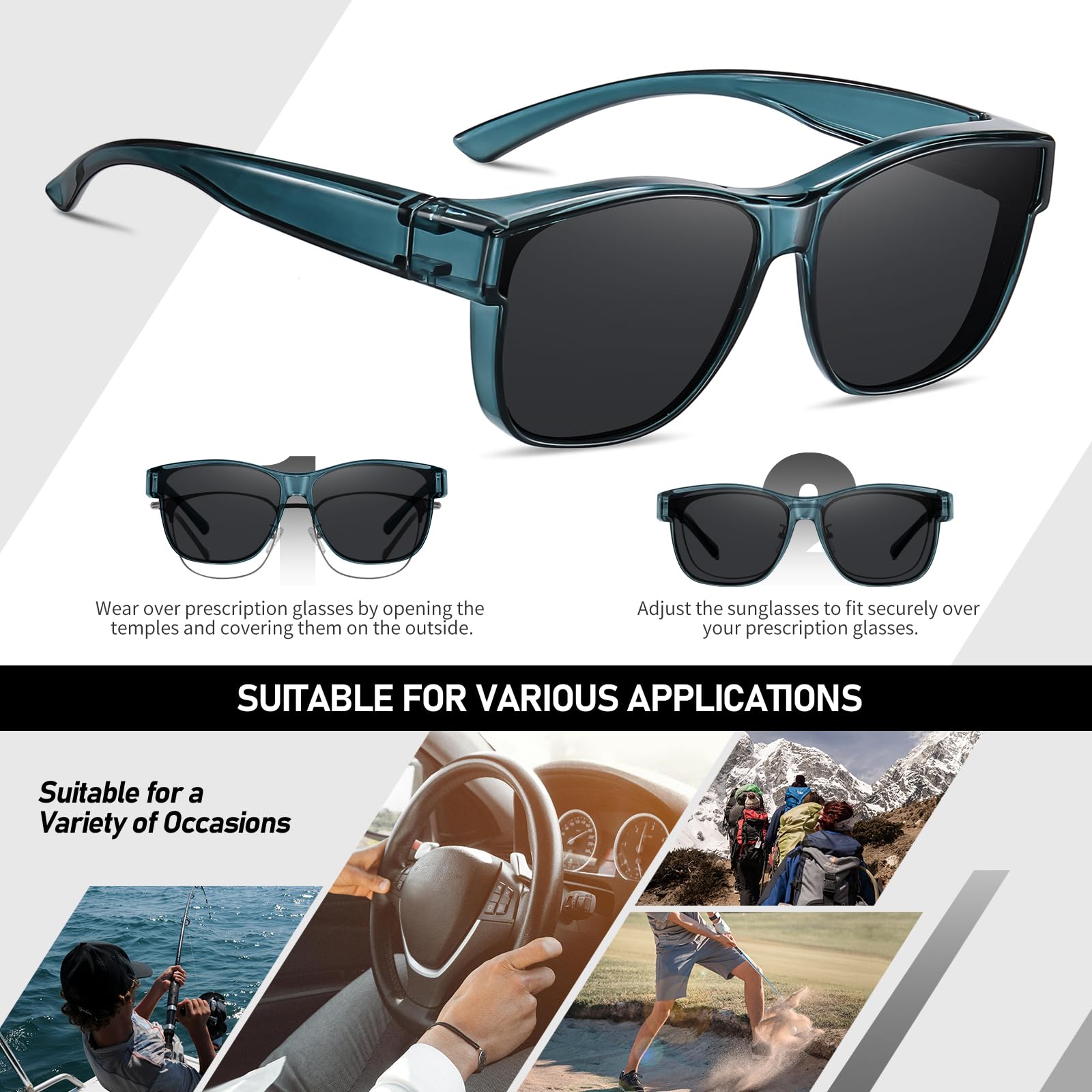 HAOLOTA Square Shades Fit-Over Sunglasses Men SG0174M