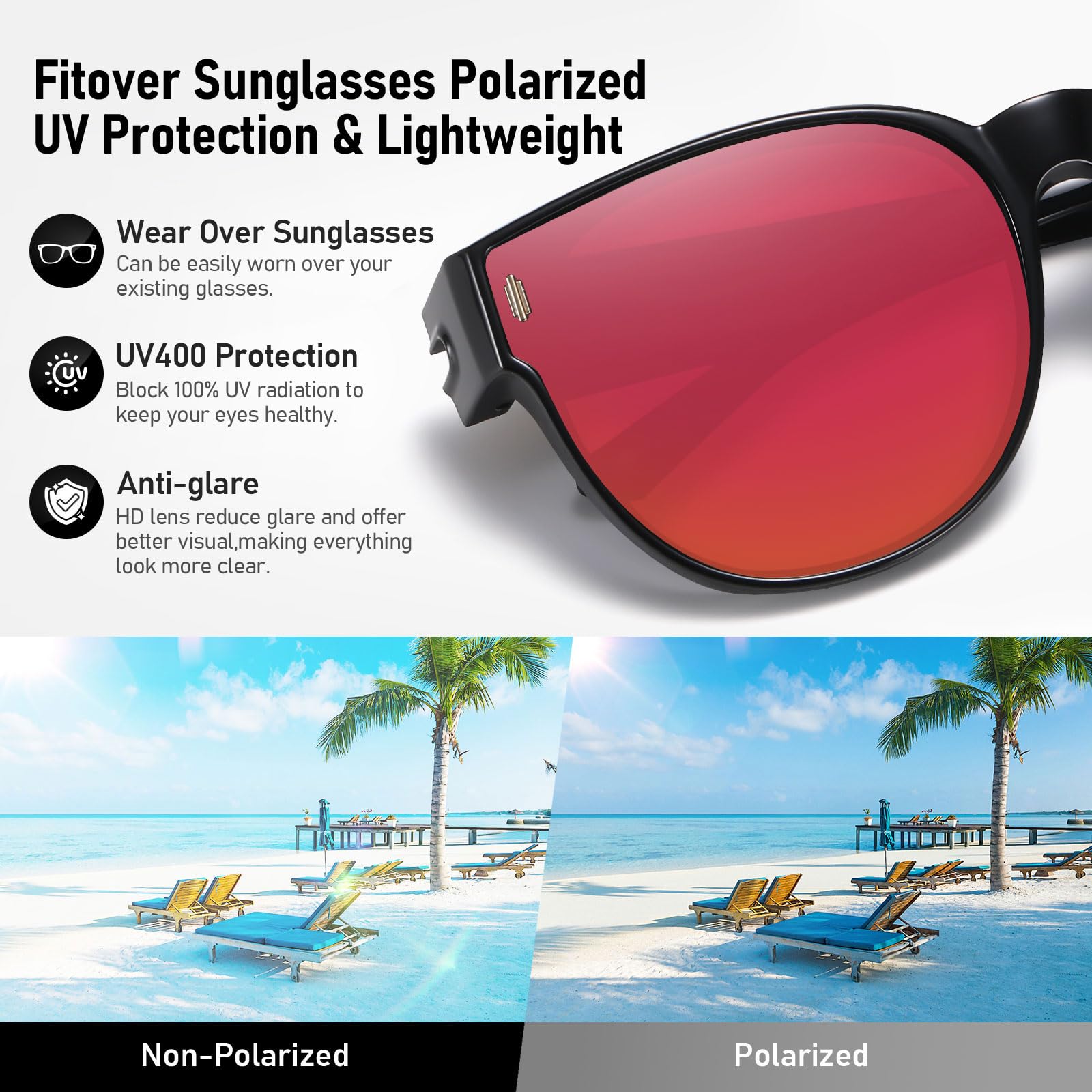 HAOLOTA Cat Eye Sunglasses Over Glasses Women SG0189