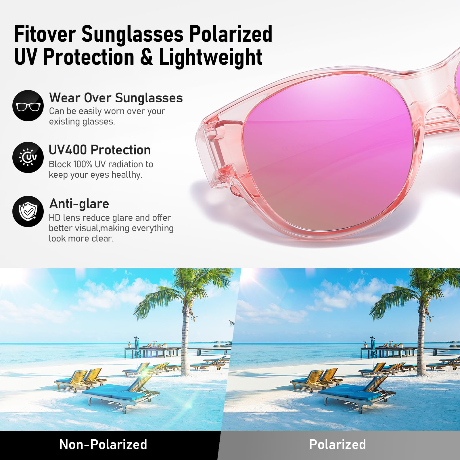 HAOLOTA Cat Eye Sunglasses Over Glasses SG0179