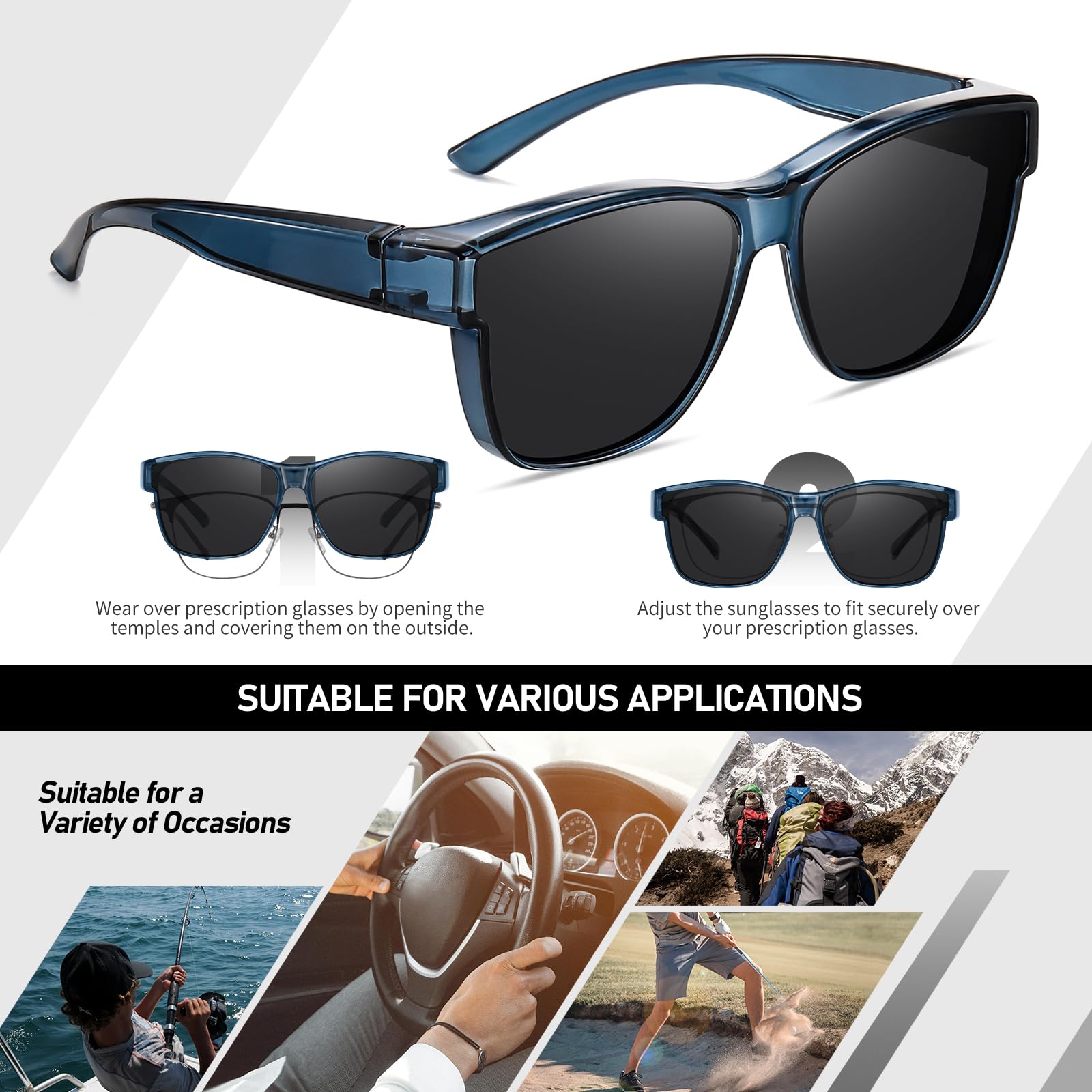 HAOLOTA Square Oversized Over Sunglasses Men SG0174L