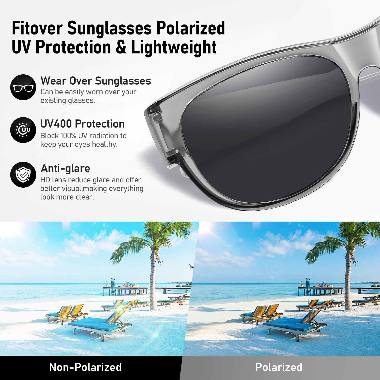 HAOLOTA Cat Eye Sunglasses Over Glasses Women SG0173