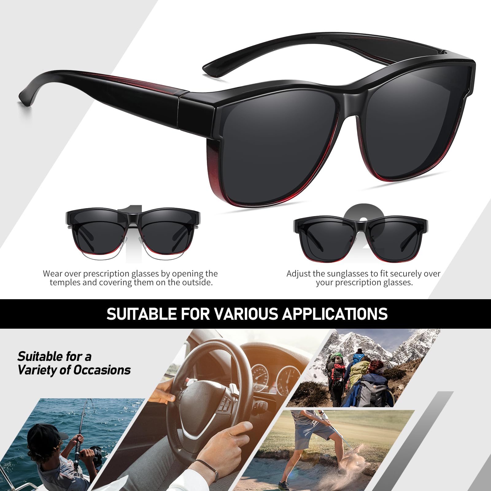 HAOLOTA Square Oversized Over Sunglasses Men SG0174L