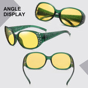 HAOLOTA Rhinestone Night Driving Glasses Women NV0008