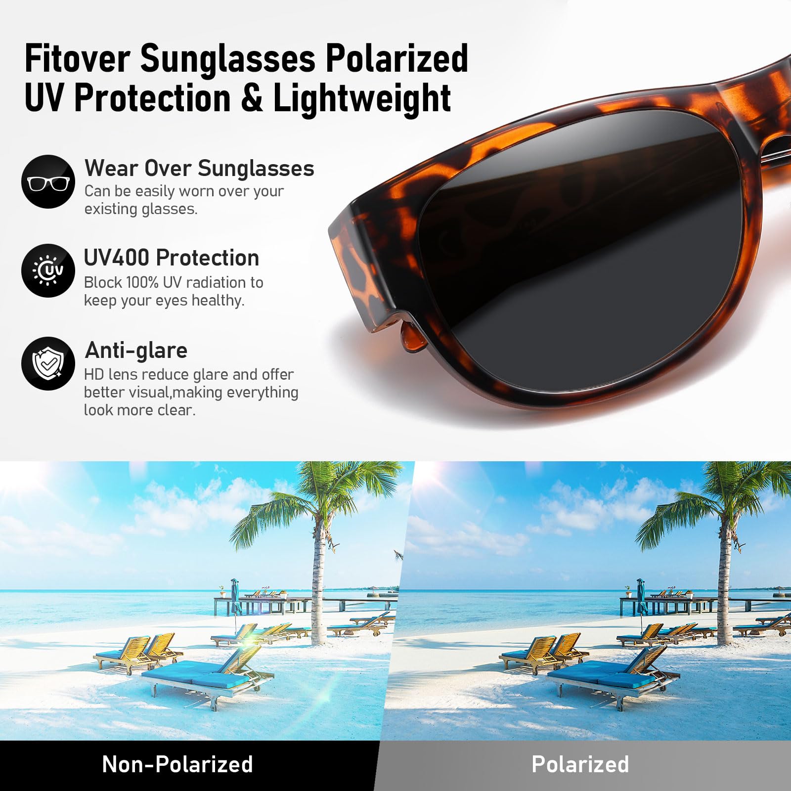 HAOLOTA Cat Eye Sunglasses Over Glasses Women SG0173