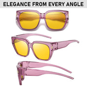 HAOLOTA Square Fit over Night Vision Driving Glasses NV0512