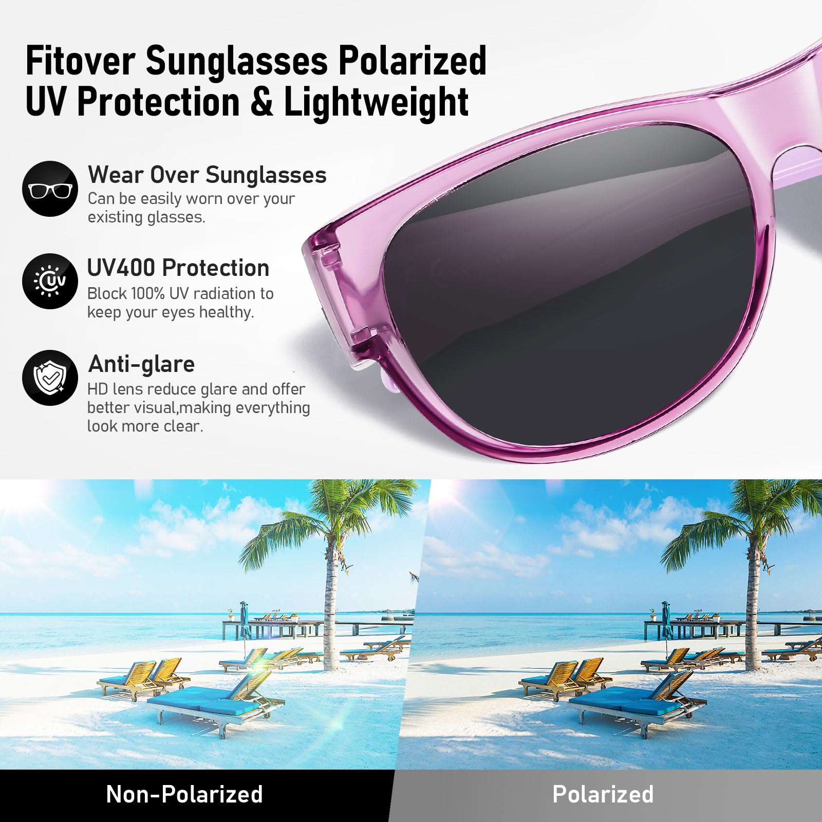 HAOLOTA Cat Eye Sunglasses Over Glasses Women SG0173