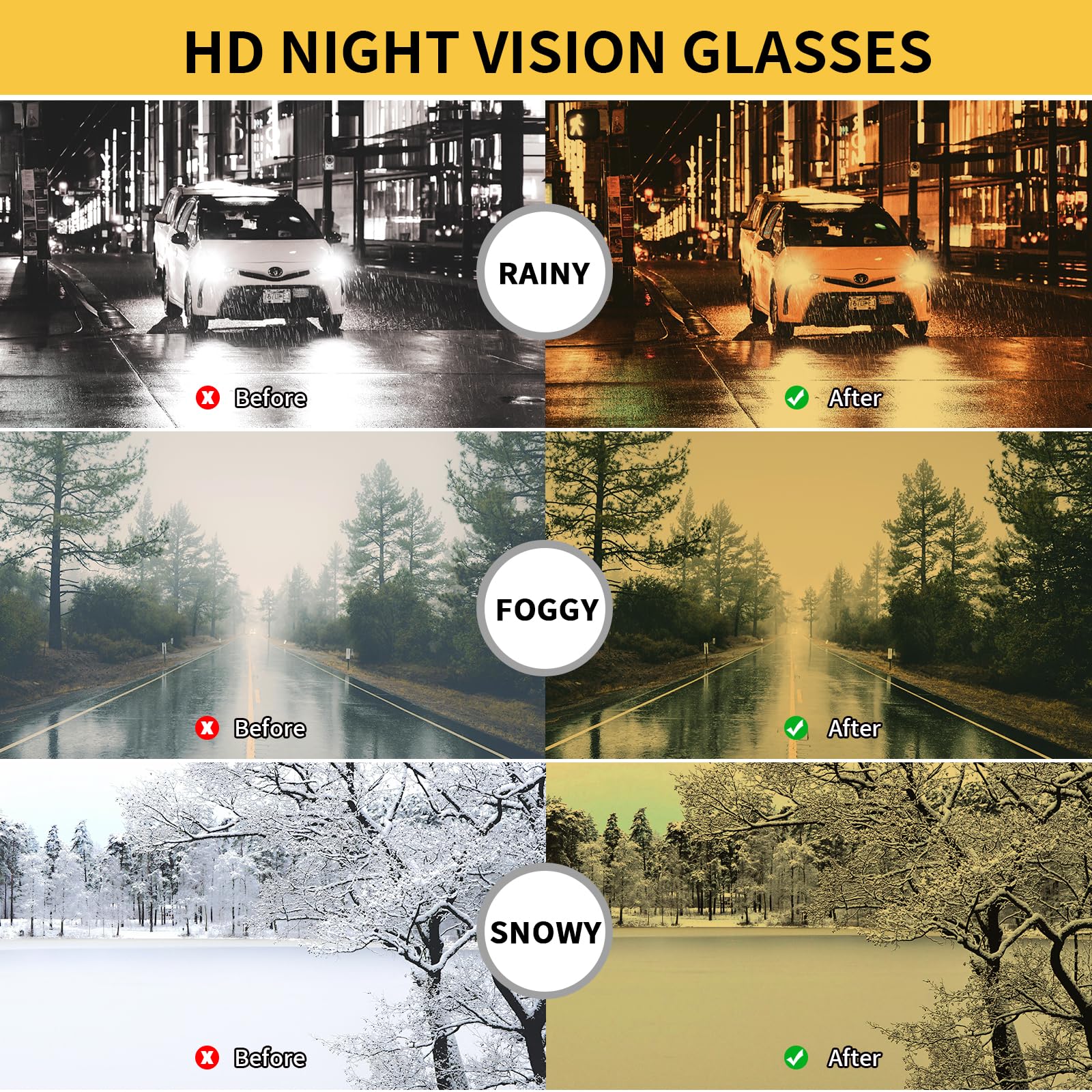 HAOLOTA Night Driving Glasses Over Glasses Women NV0179