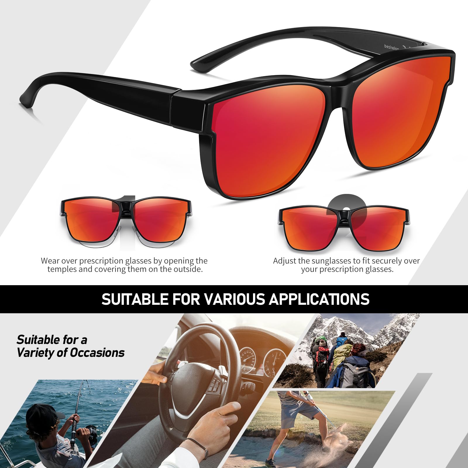 HAOLOTA Square Shades Fit-Over Sunglasses Men SG0174M