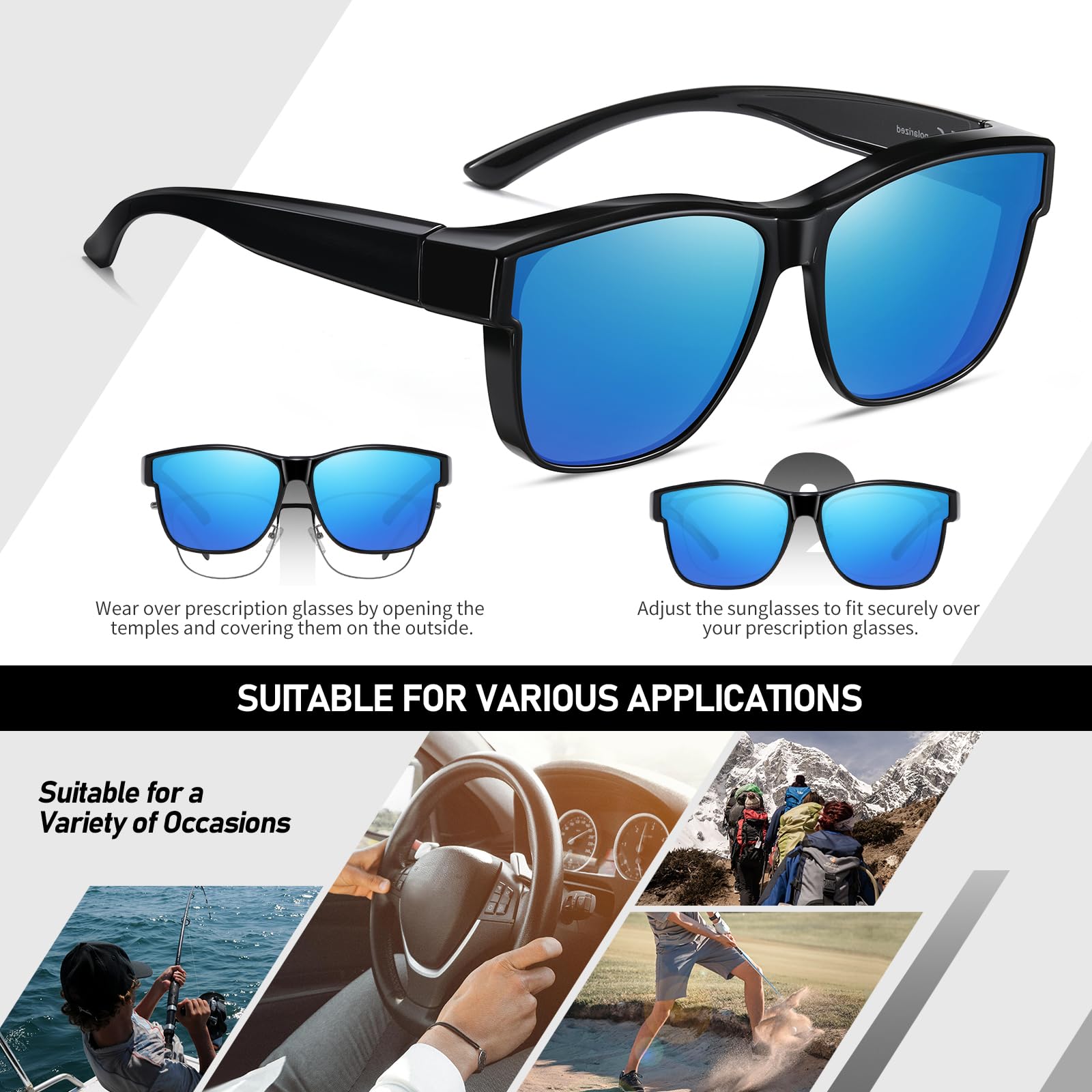 HAOLOTA Square Oversized Over Sunglasses Men SG0174L
