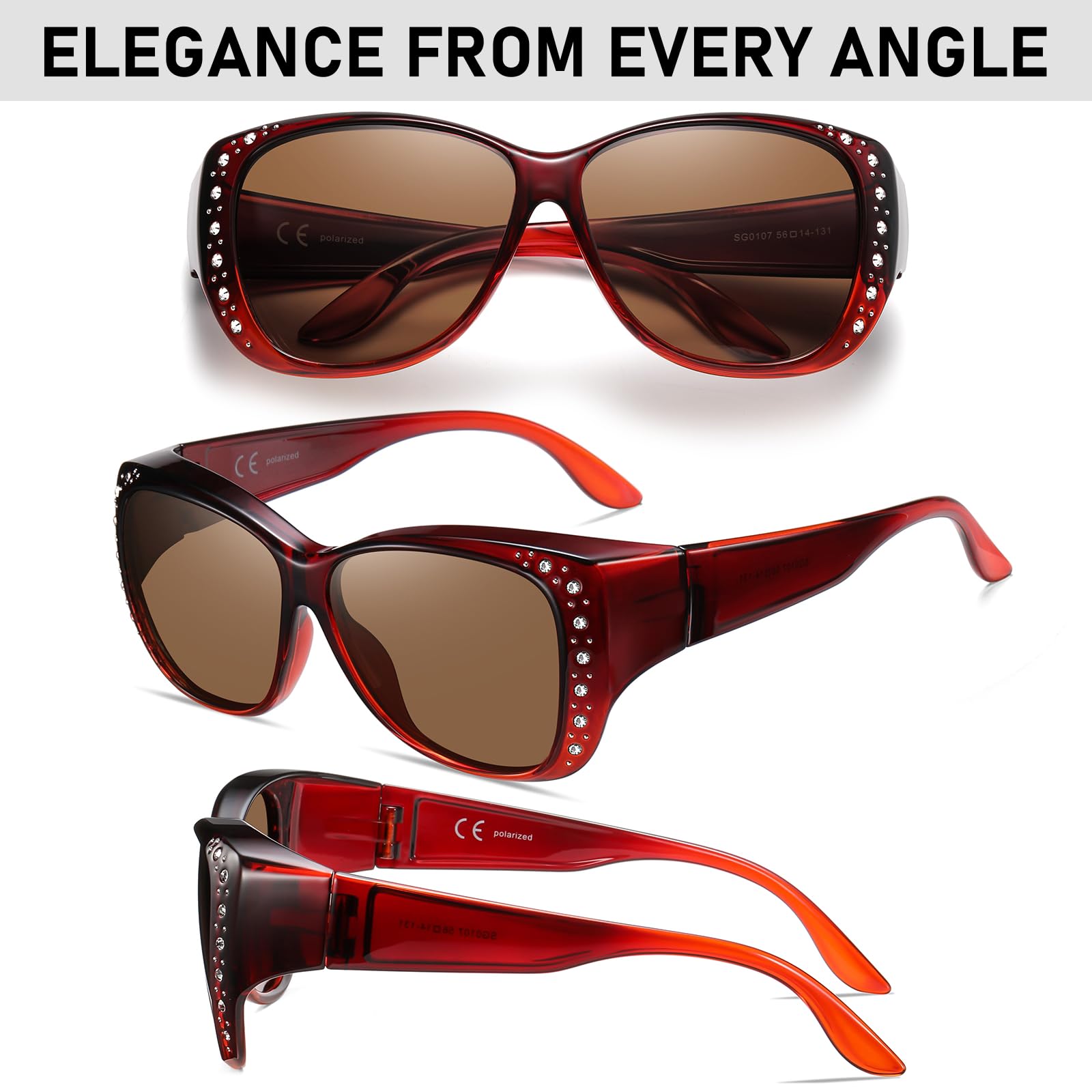 HAOLOTA Rhinestone Fit Over Sunglasses Women SG0107