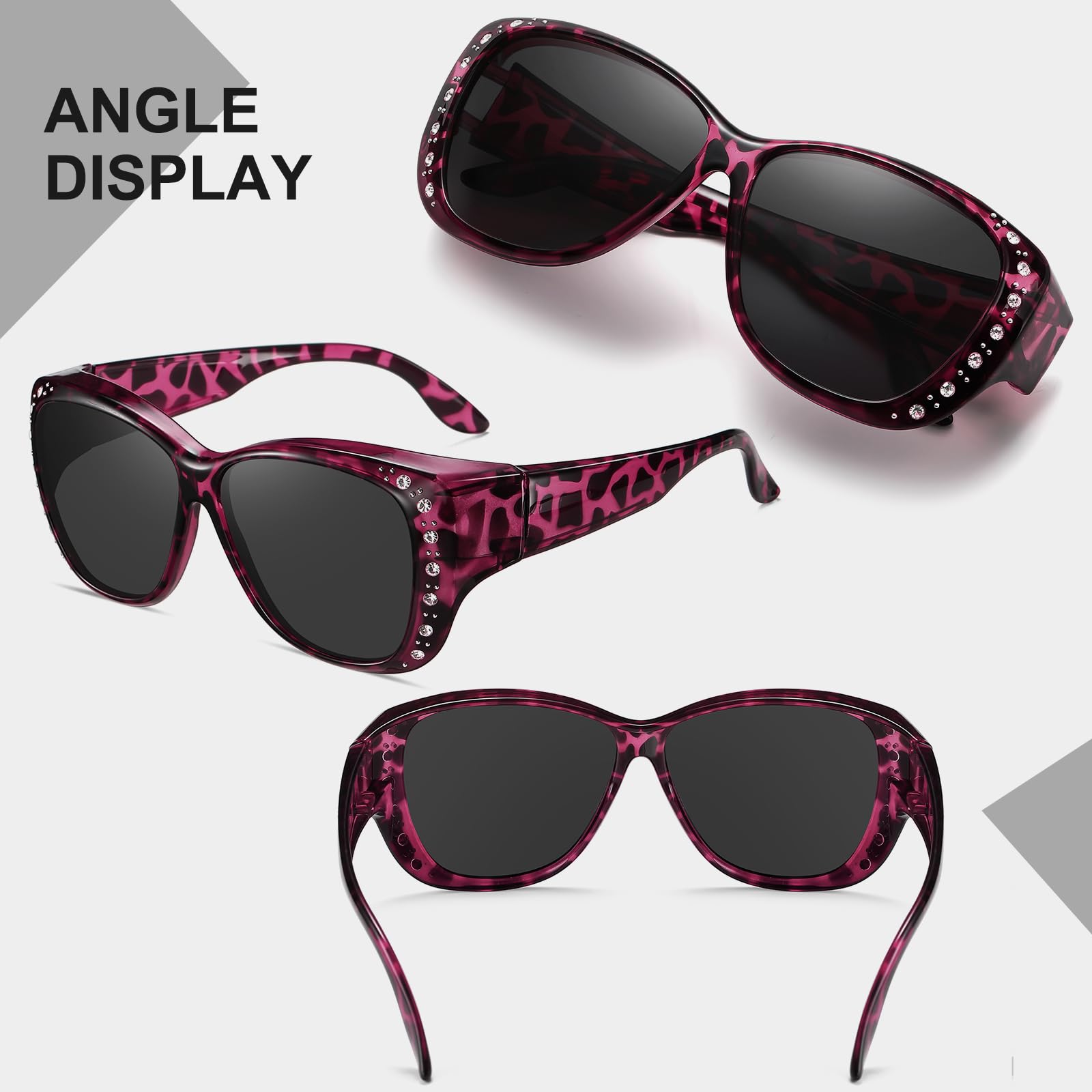 HAOLOTA Rhinestone Fit Over Sunglasses Women SG0107