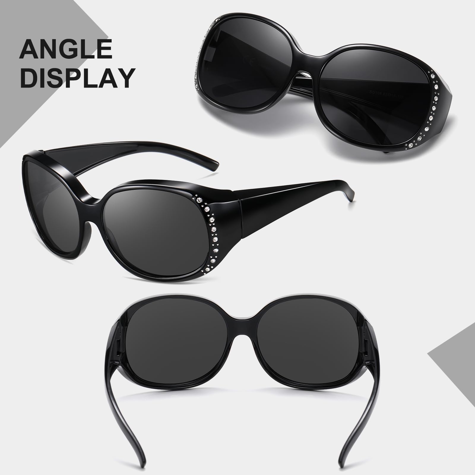 HAOLOTA Rhinestone Fit Over Sunglasses Women SG0108