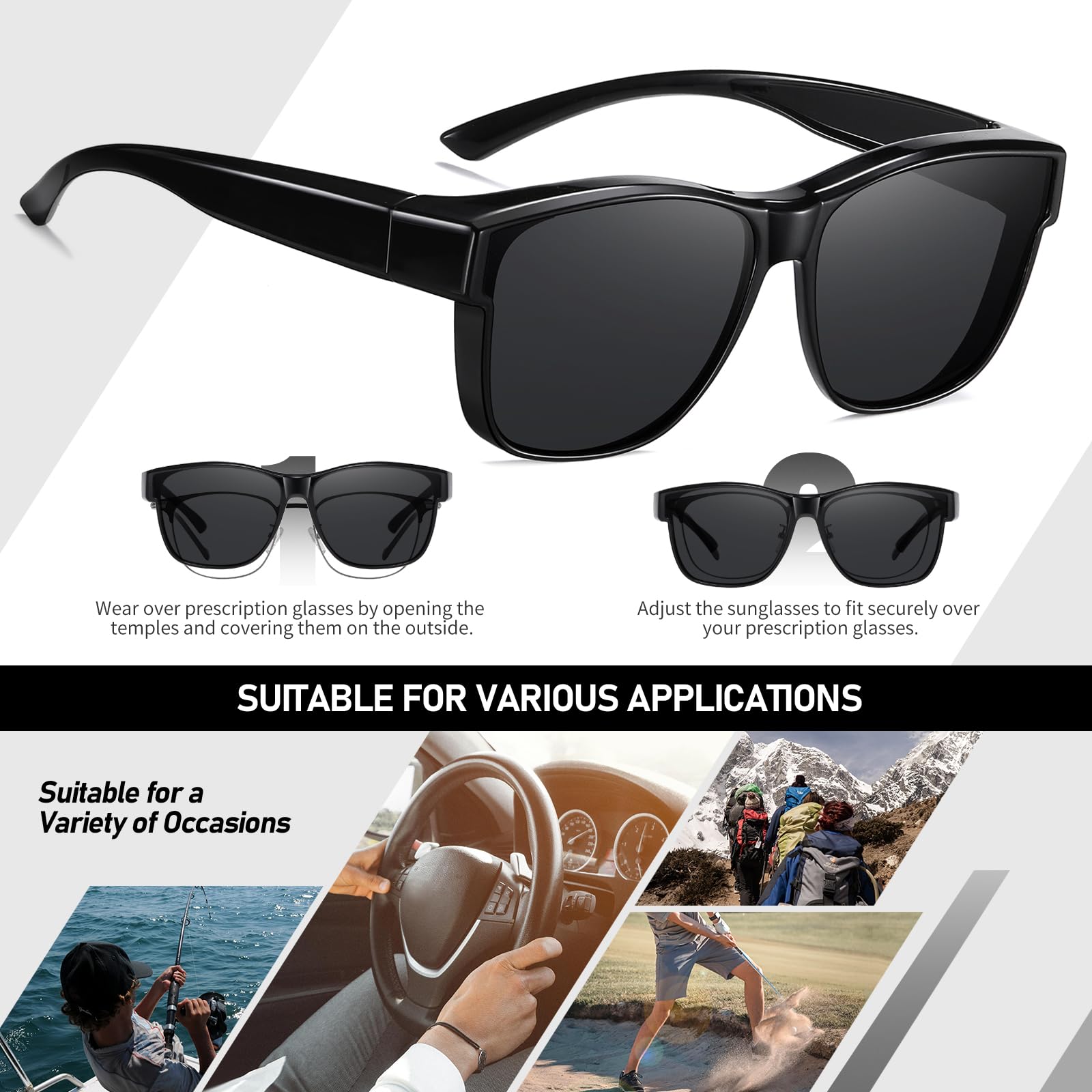 HAOLOTA Square Shades Fit-Over Sunglasses Men SG0174M