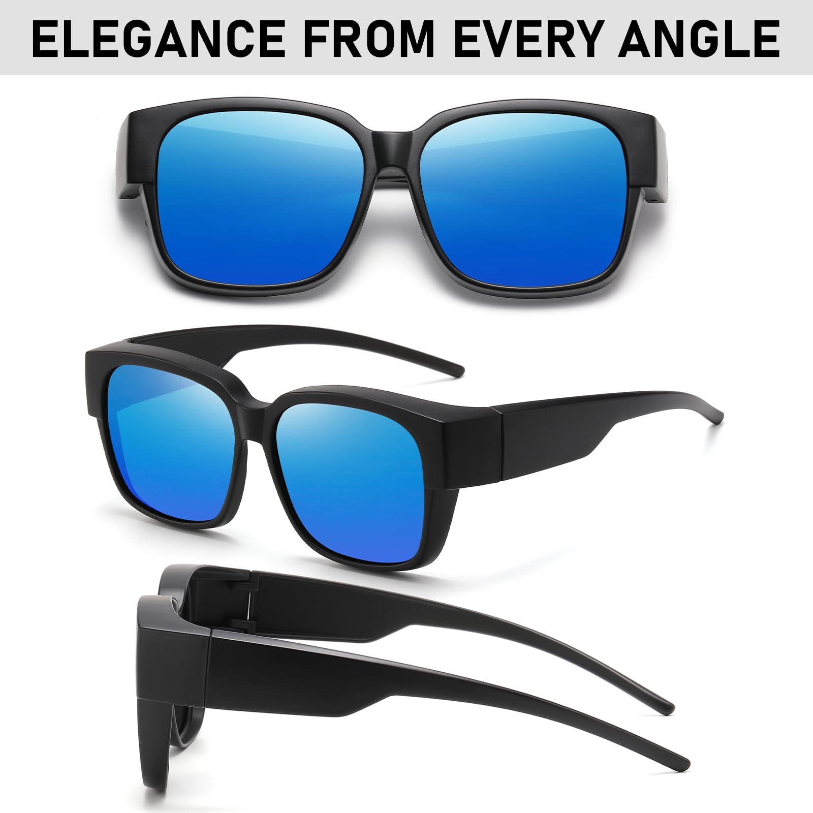 HAOLOTA 3pcs Polarized Over Sunglasses Men Women SG1824-3P