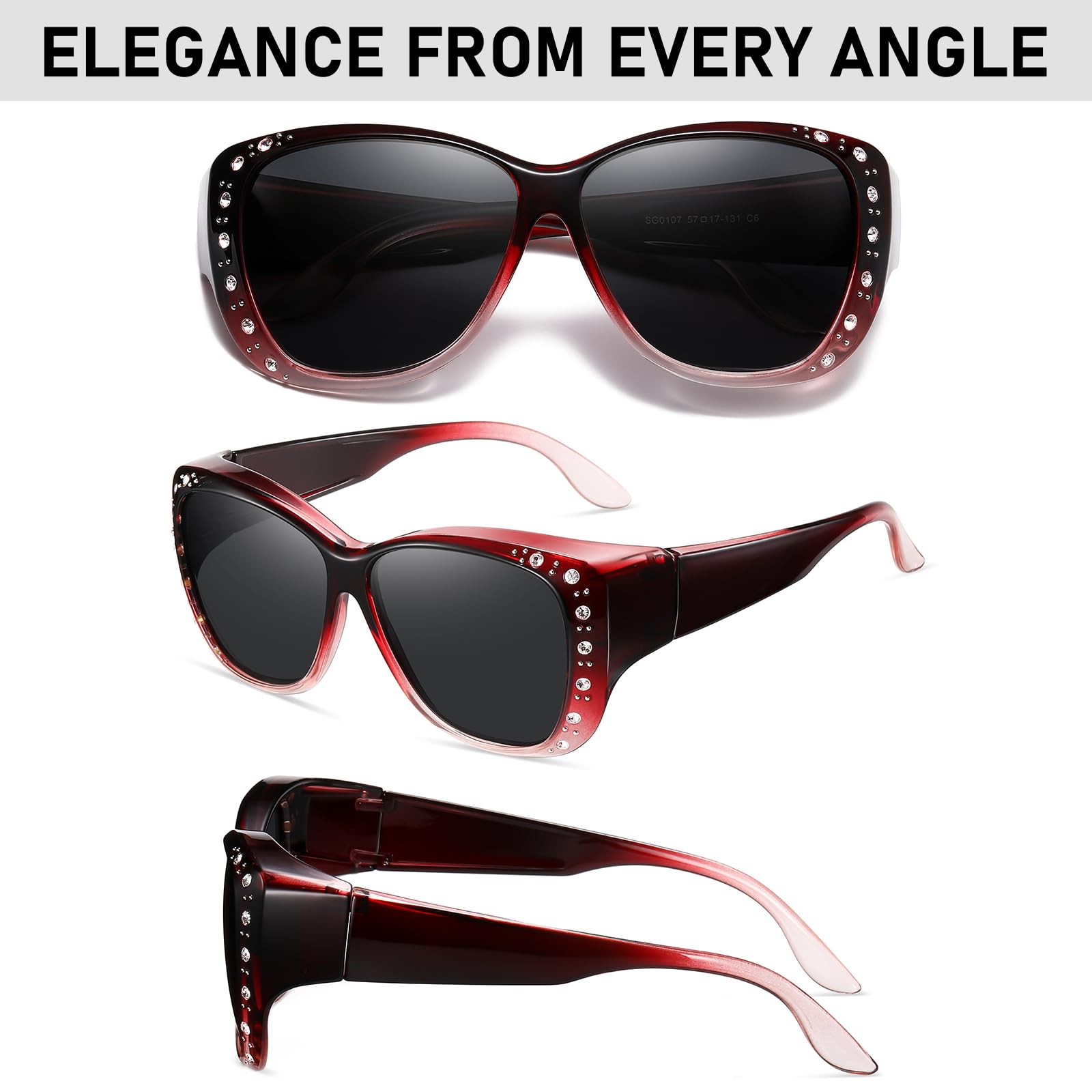 HAOLOTA Rhinestone Fit Over Sunglasses Women SG0107