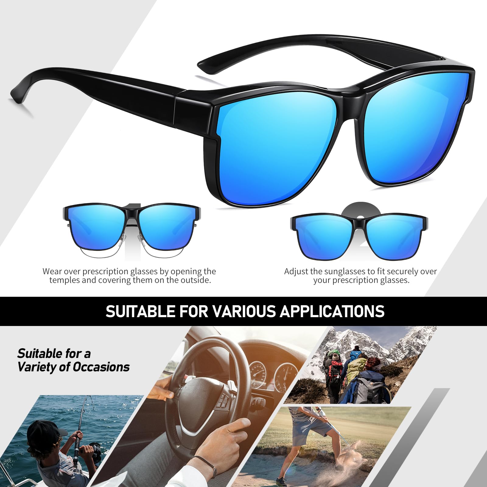 HAOLOTA Square Shades Fit-Over Sunglasses Men SG0174M