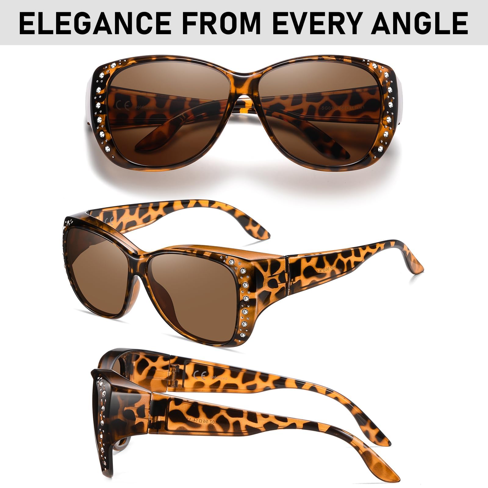 HAOLOTA Rhinestone Fit Over Sunglasses Women SG0107
