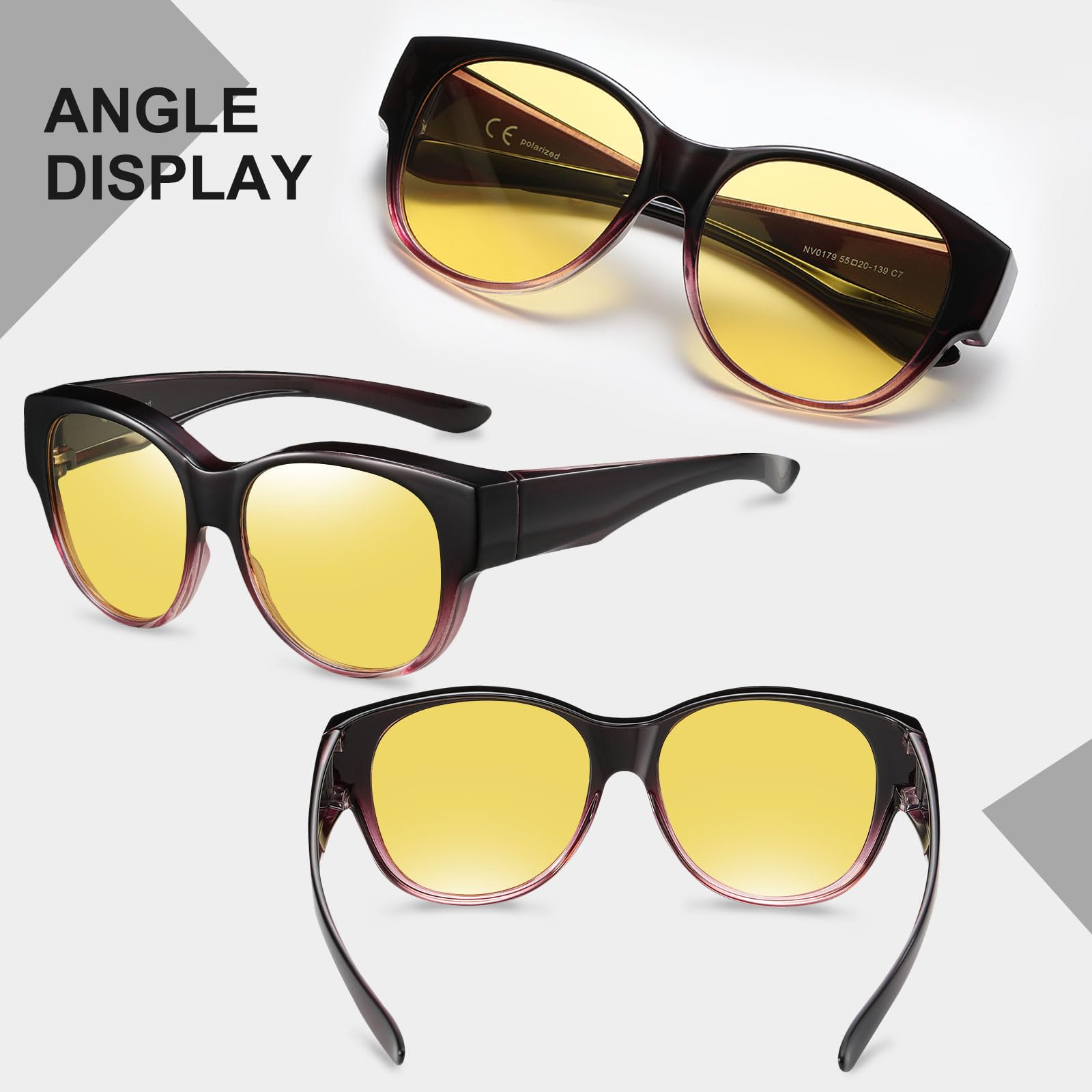 HAOLOTA Night Driving Glasses Over Glasses Women NV0179