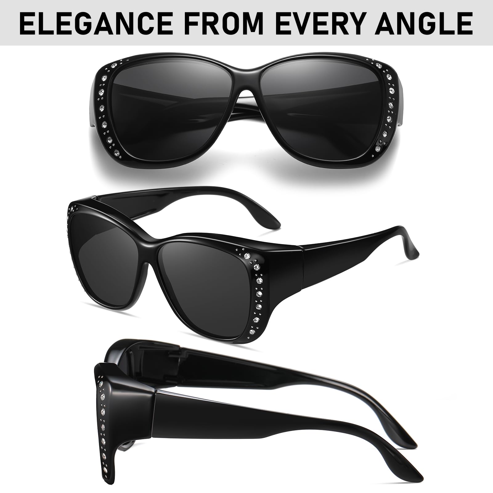 HAOLOTA Rhinestone Fit Over Sunglasses Women SG0107