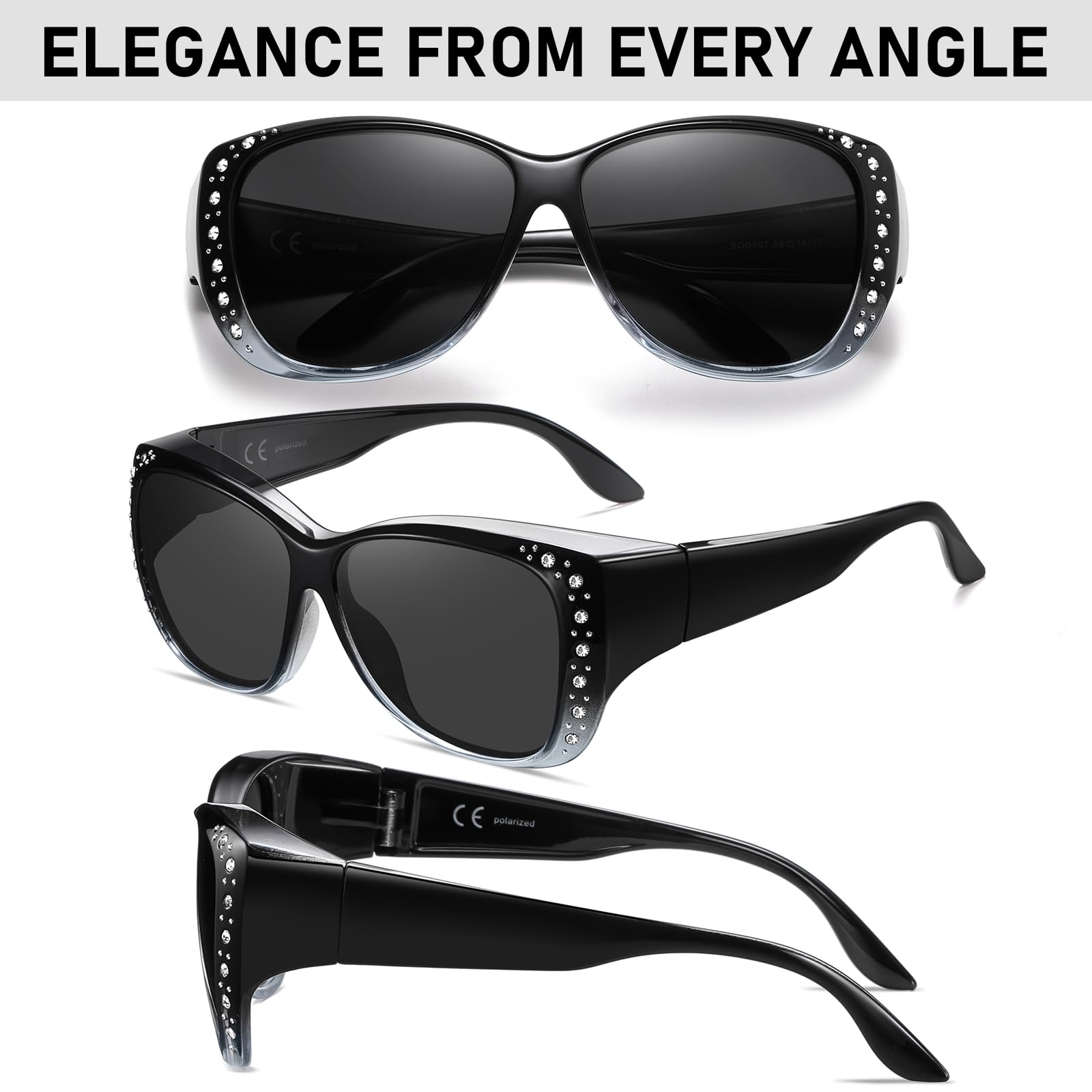 HAOLOTA Rhinestone Fit Over Sunglasses Women SG0107