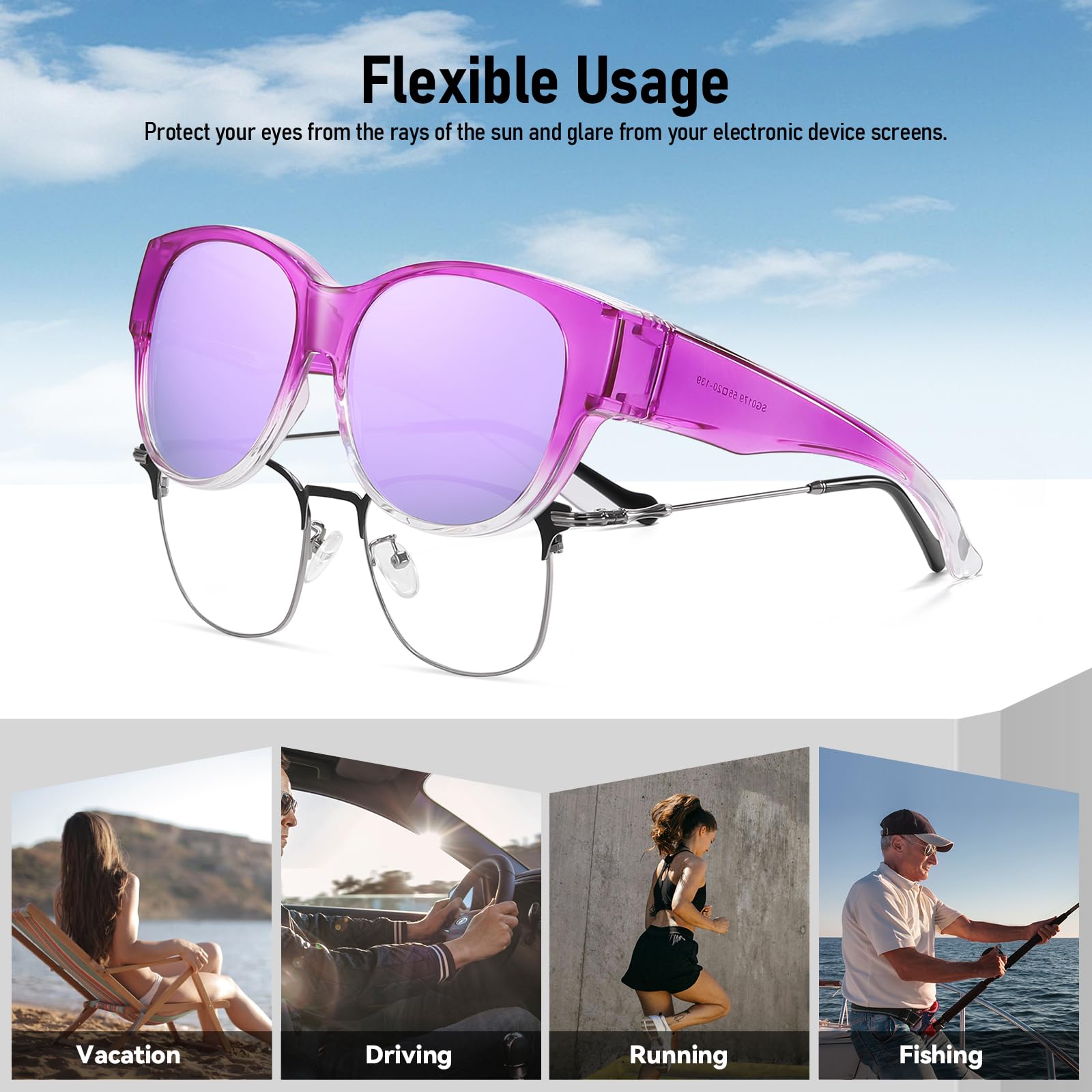 HAOLOTA Cat Eye Sunglasses Over Glasses SG0179