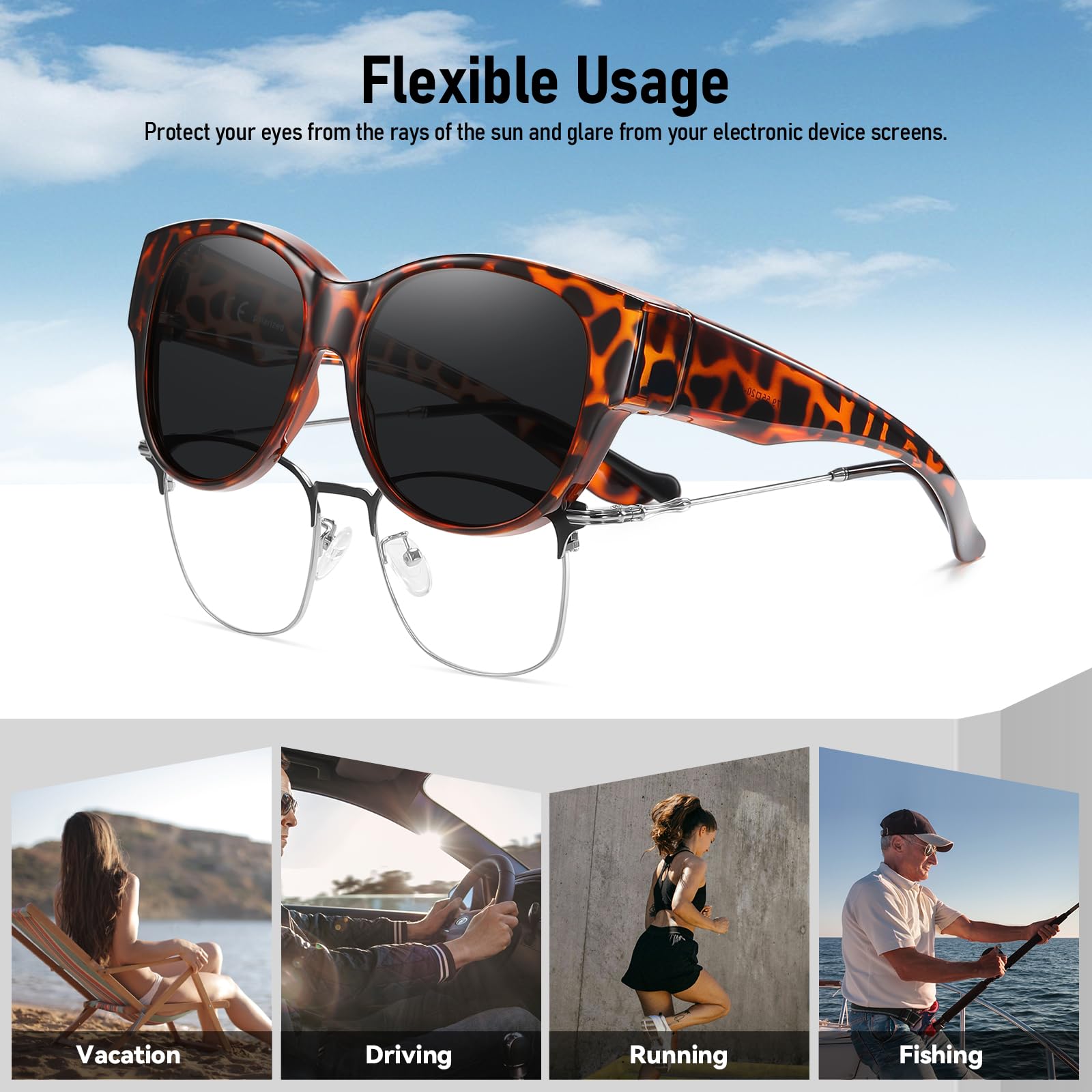HAOLOTA Cat Eye Sunglasses Over Glasses SG0179