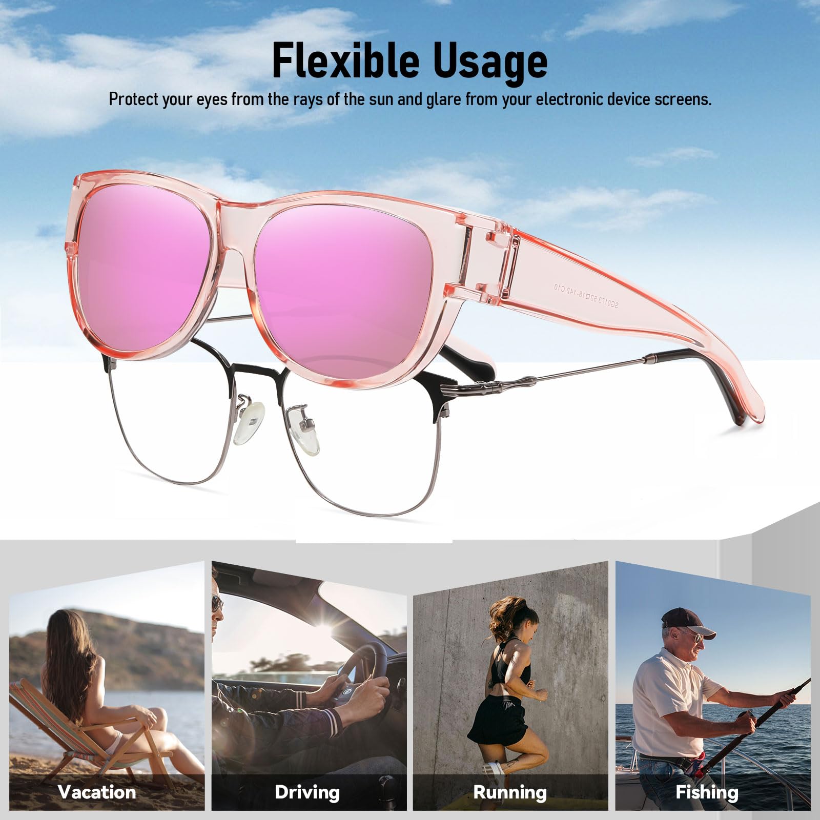 HAOLOTA Cat Eye Sunglasses Over Glasses Women SG0173