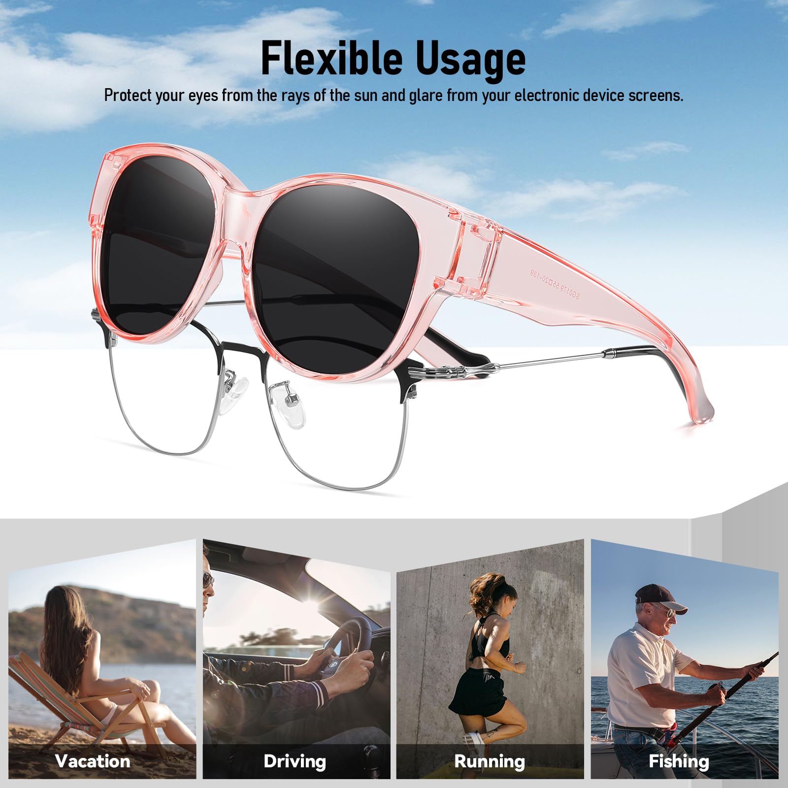 HAOLOTA Cat Eye Sunglasses Over Glasses SG0179