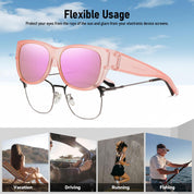 HAOLOTA Cat Eye Sunglasses Over Glasses Women SG0173